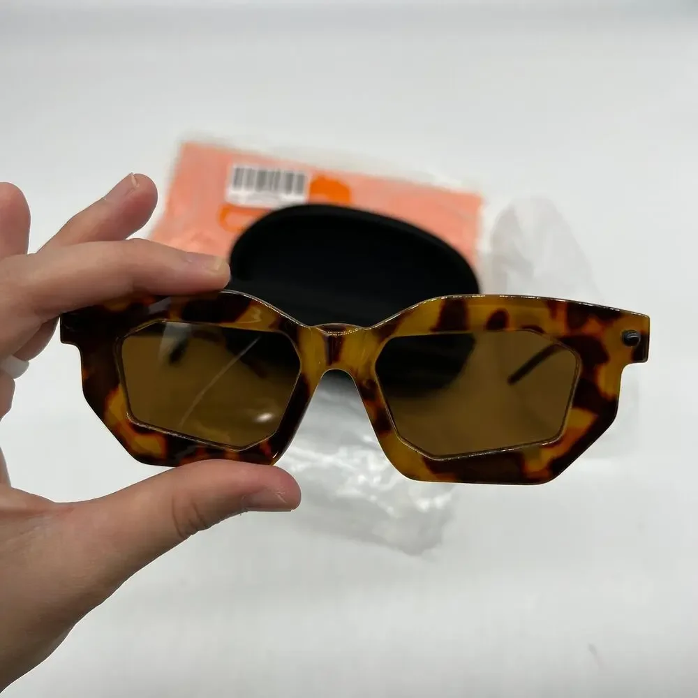 OQQ Fashion Sunglasses for Women Brown Color New in Box